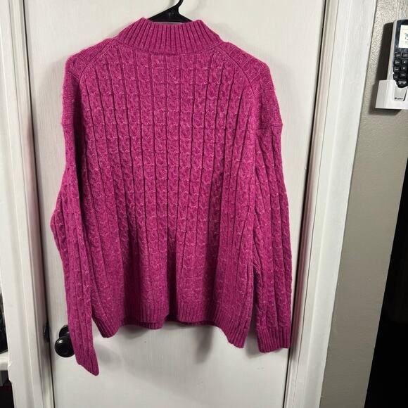 St John’s Bay acrylic soft pink mock neck sweater with pockets - Picture 8 of 8